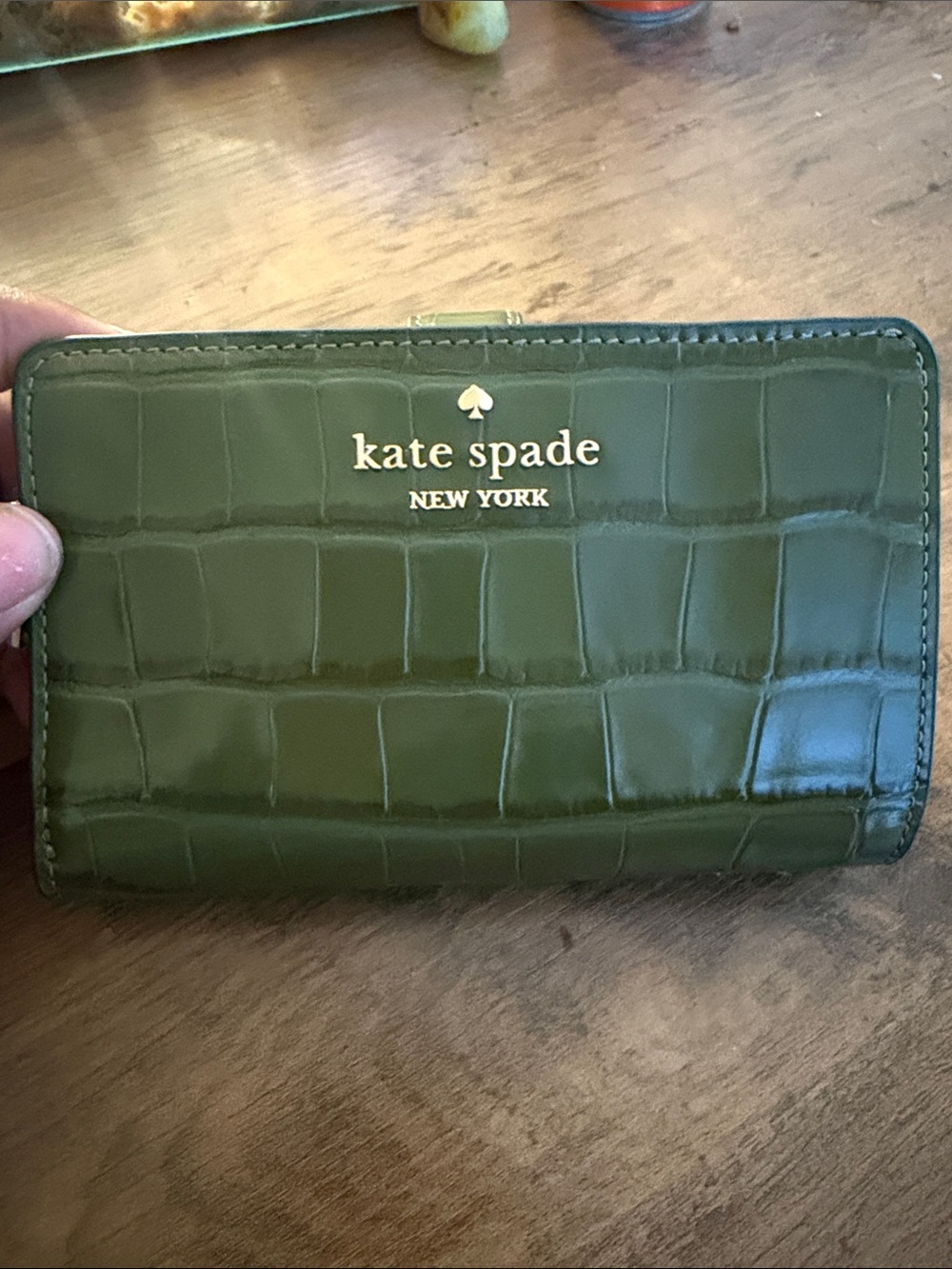NWOT Kate Spade Croc Embossed Medium Bifold Wallet - Picture 5 of 6